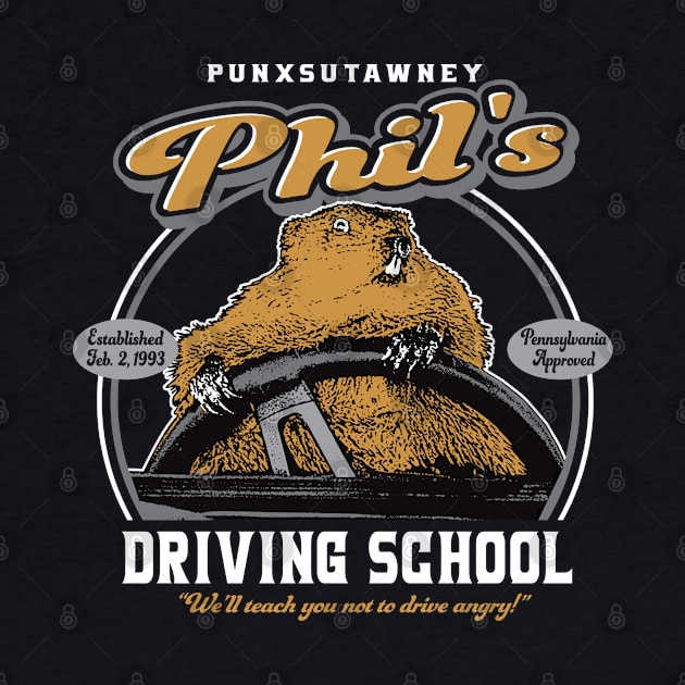 Punxsutawney Phil's Driving School by Alema Art